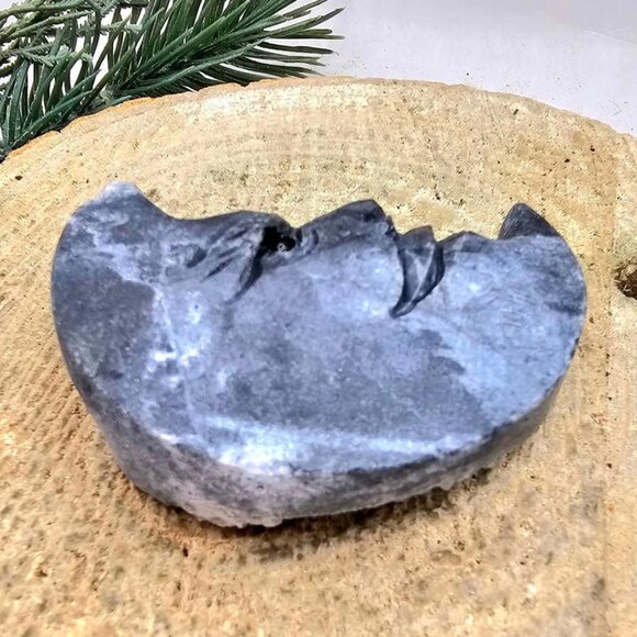 Nature Crystal Cluster Hand Carved Double Side Moon Figure - Picture 5 of 10